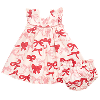 PINK CHICKEN BABY GIRLS CAMELIA DRESS VALENTINE BOWS