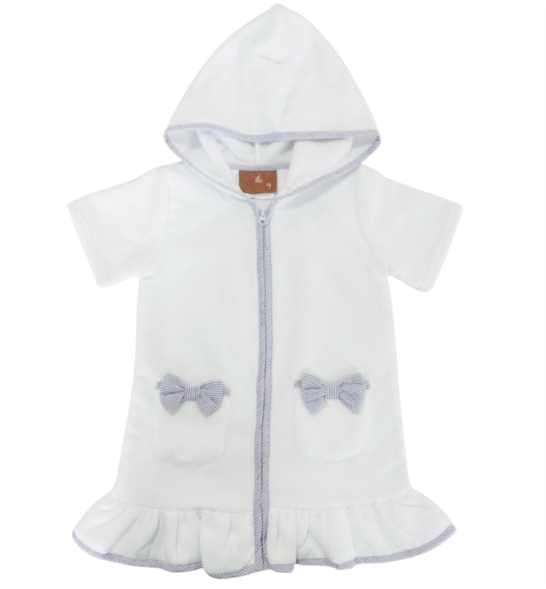 GIRLS TERRY COVER UP PURPLE STRIPE