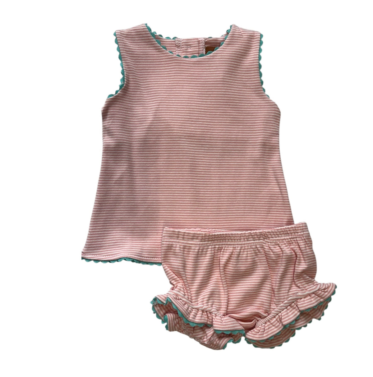 MILLIE BLOOMER SET PEACH STRIPE