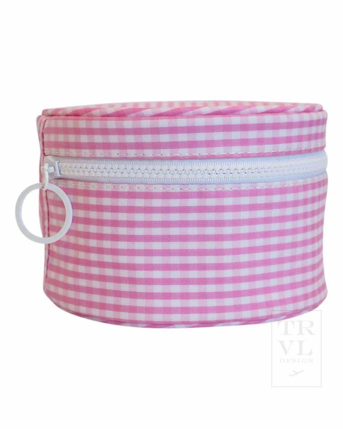 TRVL ROUNDUP JEWEL CASE GINGHAM PINK