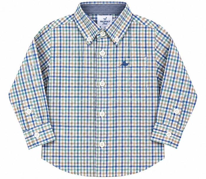 Southbound Dress Shirt Blue/Green/Tan