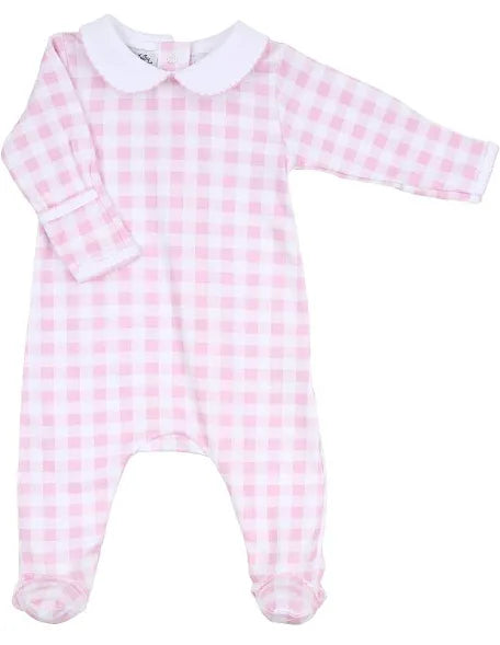 MAGNOLIA BABY MINI CHECK FOOTIE-PINK