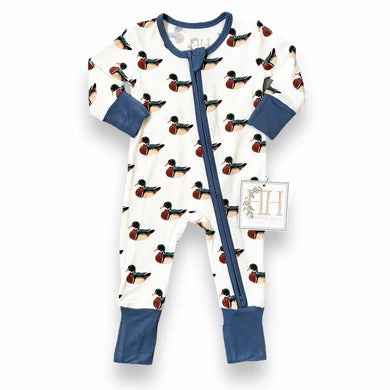 HAMNER HILL DELTA TIMBER DOUBLE ZIPPER ROMPER