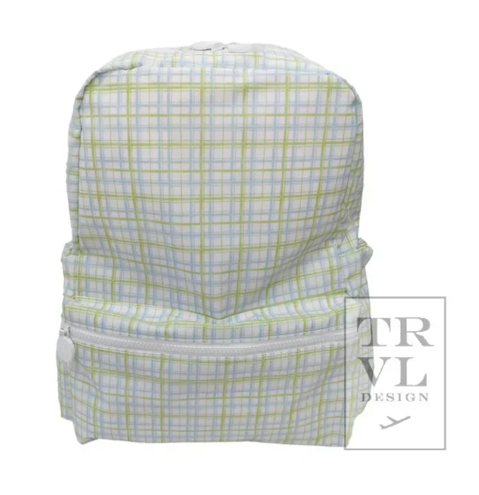 TRVL BACKPACK CLASSIC GREEN PLAID