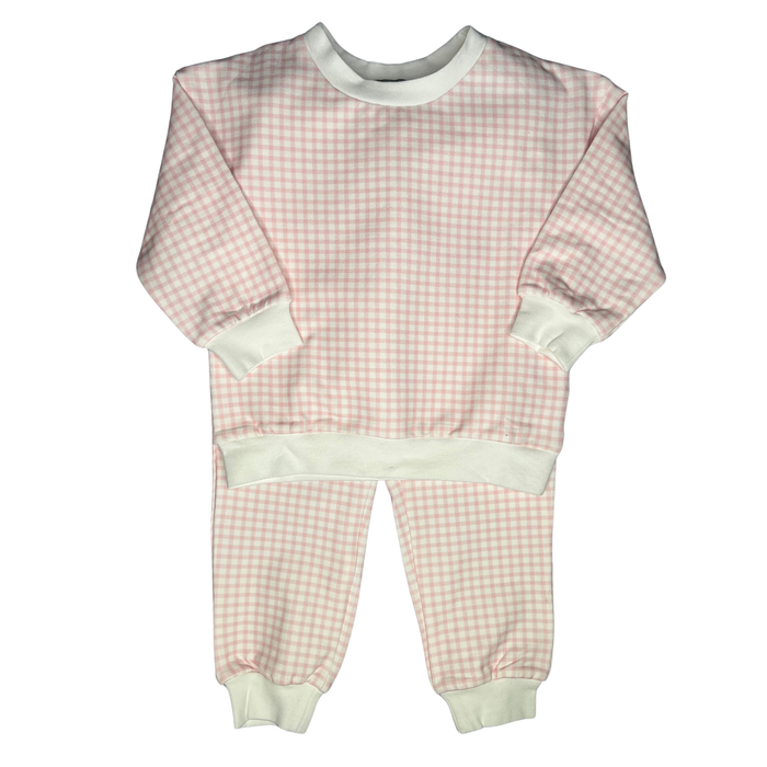 SAGE & LILLY JOGGER SET PINK GINGHAM