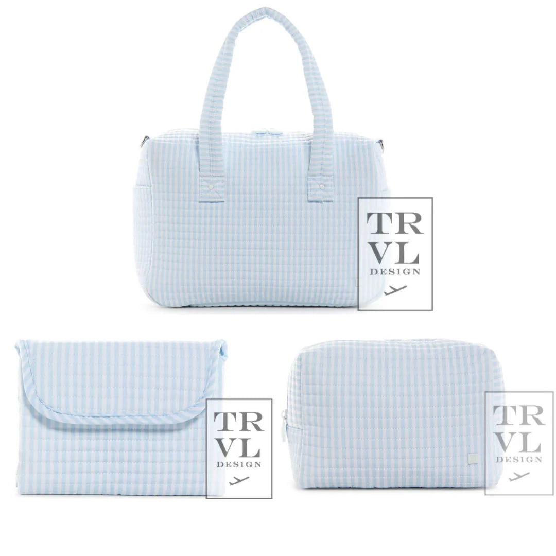 TRVL QUILTED STROLLER BAG BUNDLE PIMLICO STRIPE BLUE