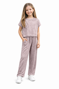 DISTRESSED ANIMAL PRINT SET WITH CROSSED BACK