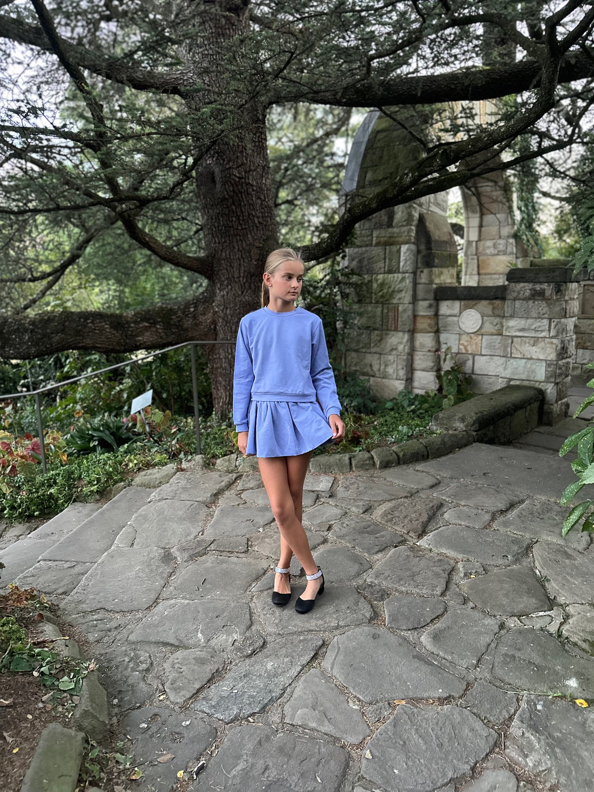LITTLE OLIN BLUE GATHERED SKORT