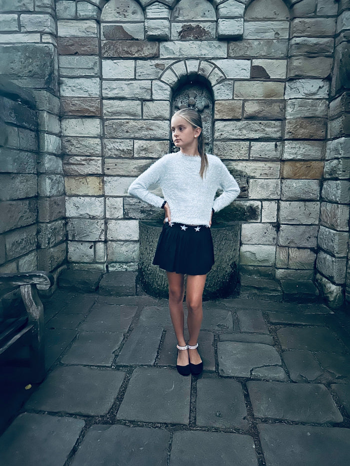 LITTLE OLIN SILVER FUZZY SWEATER