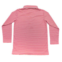 SALTWATER BOYS INSHORE PERFORMANCE POLO RED STRIPE