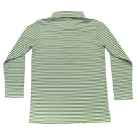 SALTWATER BOYS INSHORE PERFORMANCE POLO GREEN STRIPE