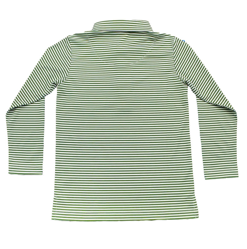 SALTWATER BOYS INSHORE PERFORMANCE POLO GREEN STRIPE