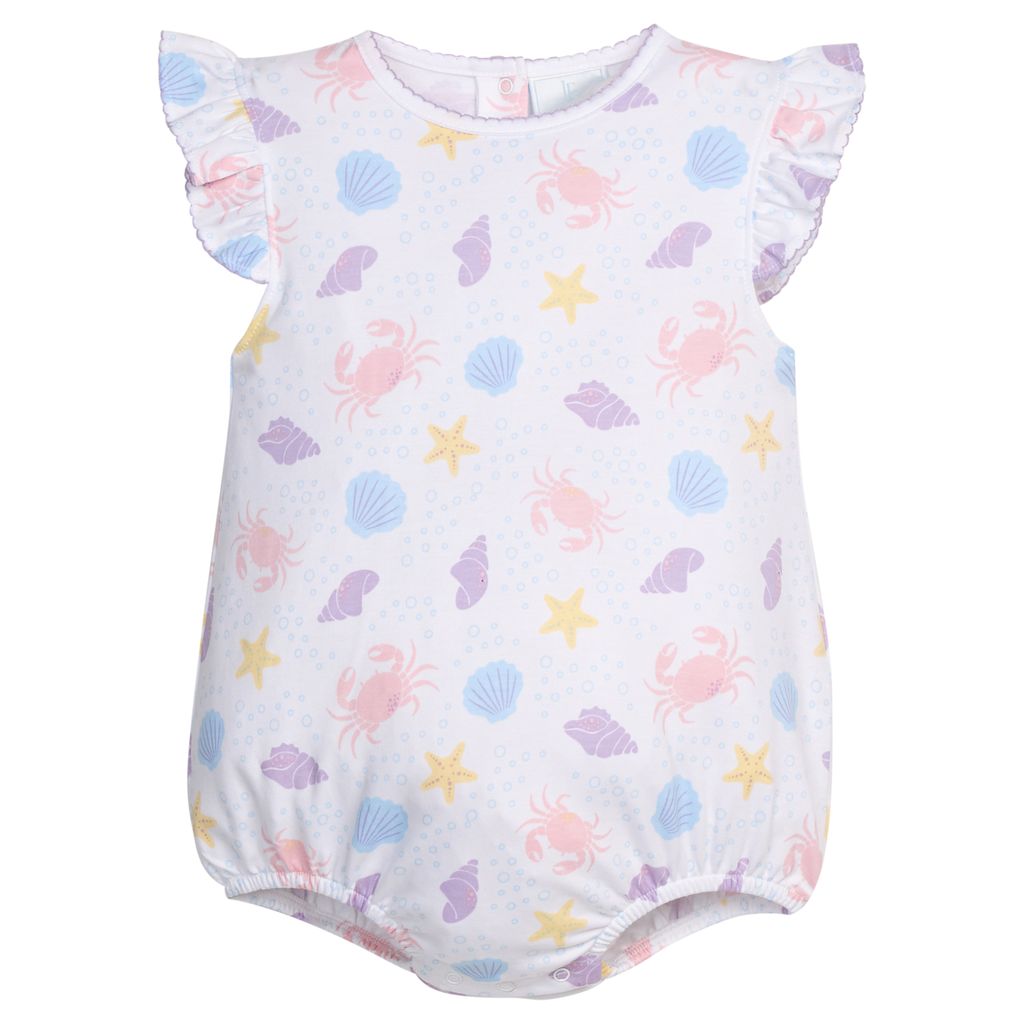 PRINTED ANGEL SLEEVE BUBBLE SEA SHELLS