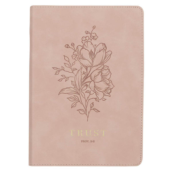 CHRISTIAN ART GIFTS JOURNAL BLUSH FAUX LEAHTER