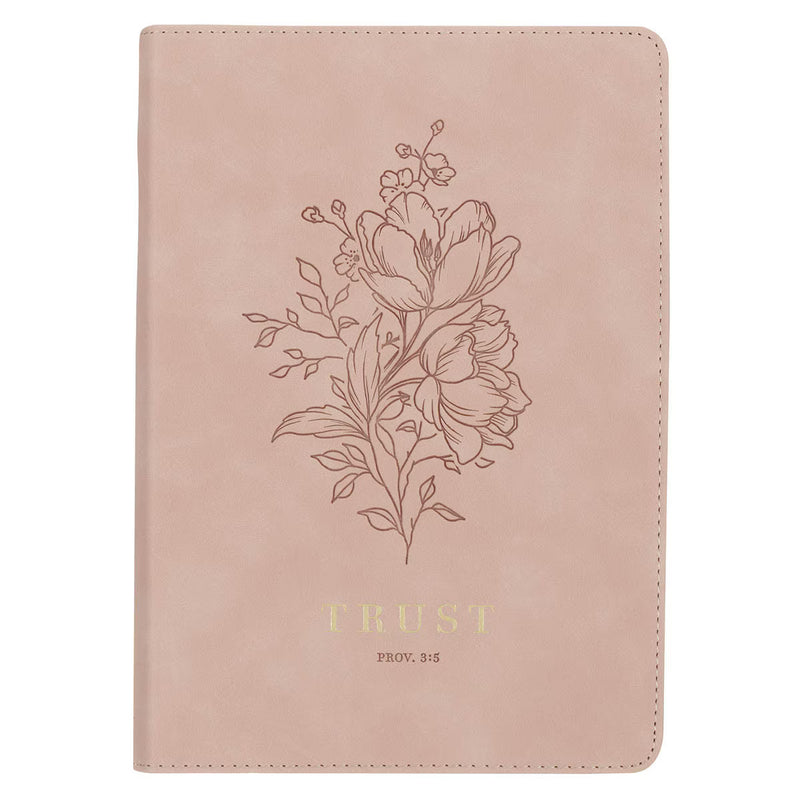 CHRISTIAN ART GIFTS JOURNAL BLUSH FAUX LEAHTER