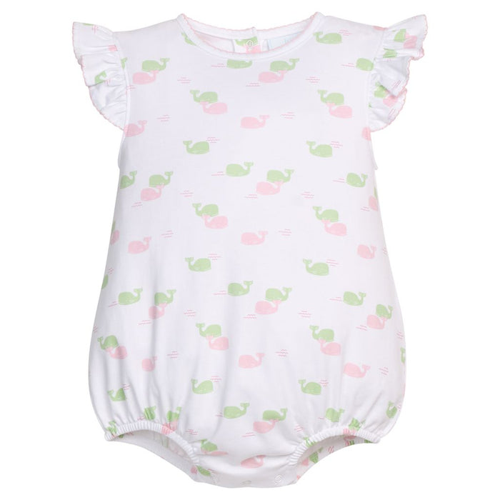 PRINTED ANGEL SLEEVE BUBBLE PINK WHALES