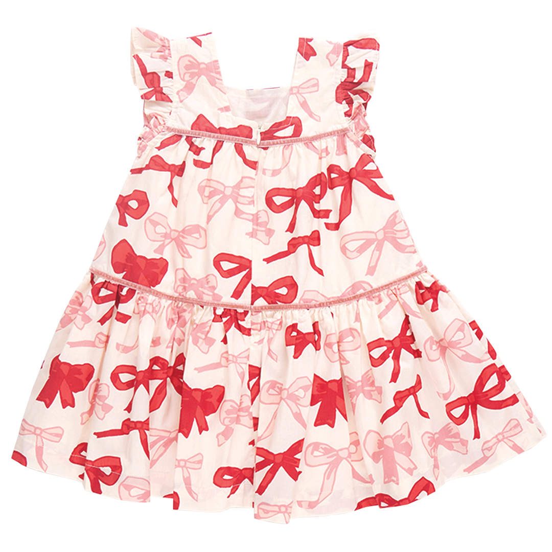 PINK CHICKEN BABY GIRLS CAMELIA DRESS VALENTINE BOWS