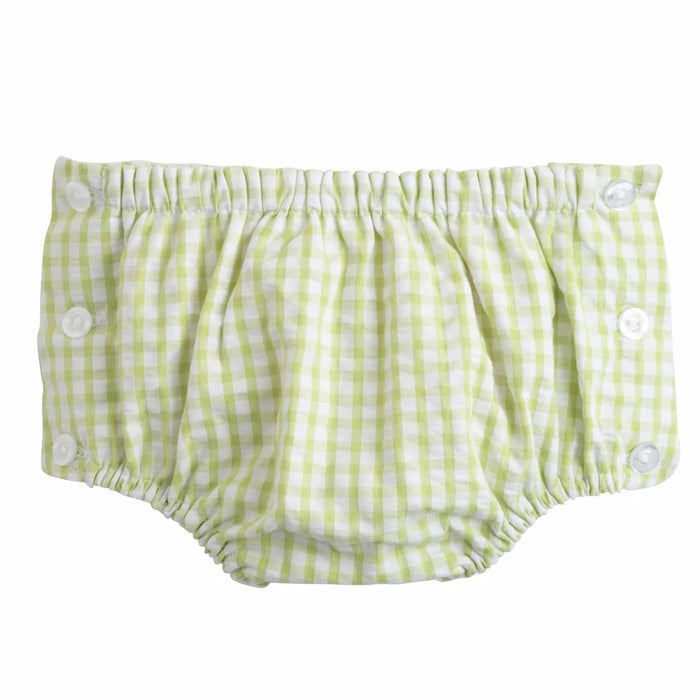 LITTLE ENGLISH JAM PANTY GREEN SEERSUCKER GINGHAM