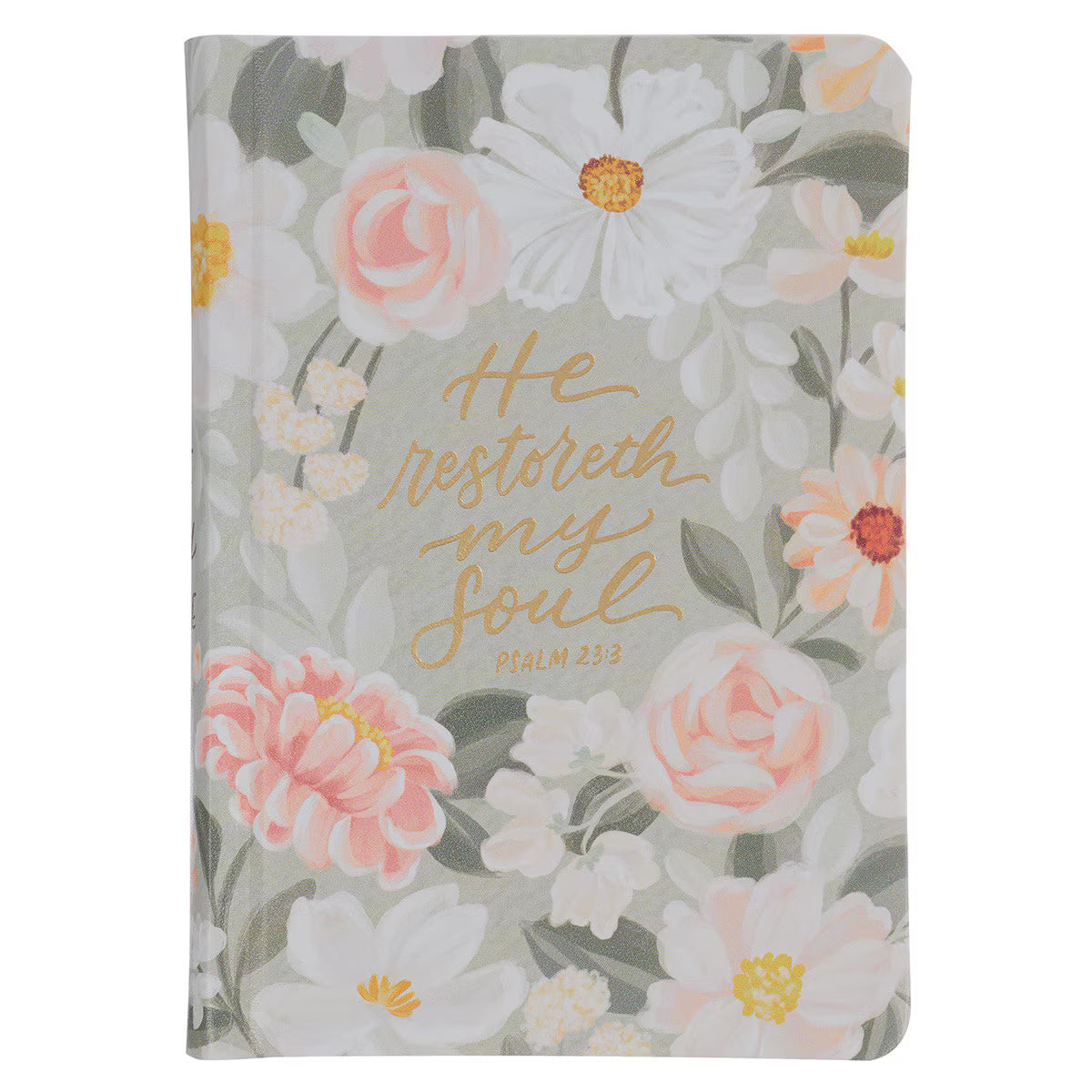 KJV LICHEN GRAY FLORAL HARDCOVER COMPACT BIBLE