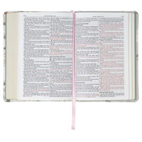 KJV LICHEN GRAY FLORAL HARDCOVER COMPACT BIBLE