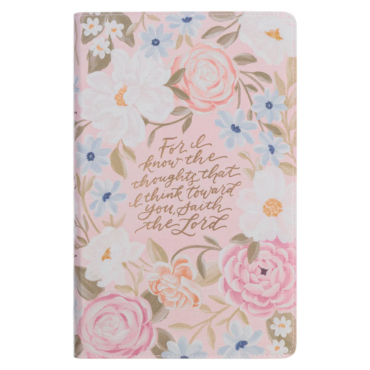 KJV PINK FLORAL GIANT PRINT STANDARD SIZE BIBLE WITH THUMB INDEX