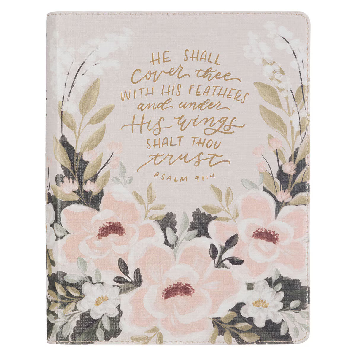 CHRISTIAN ART GIFTS CREAM FLORAL FAUX LEATHER KJV NOTE TAKING BIBLE