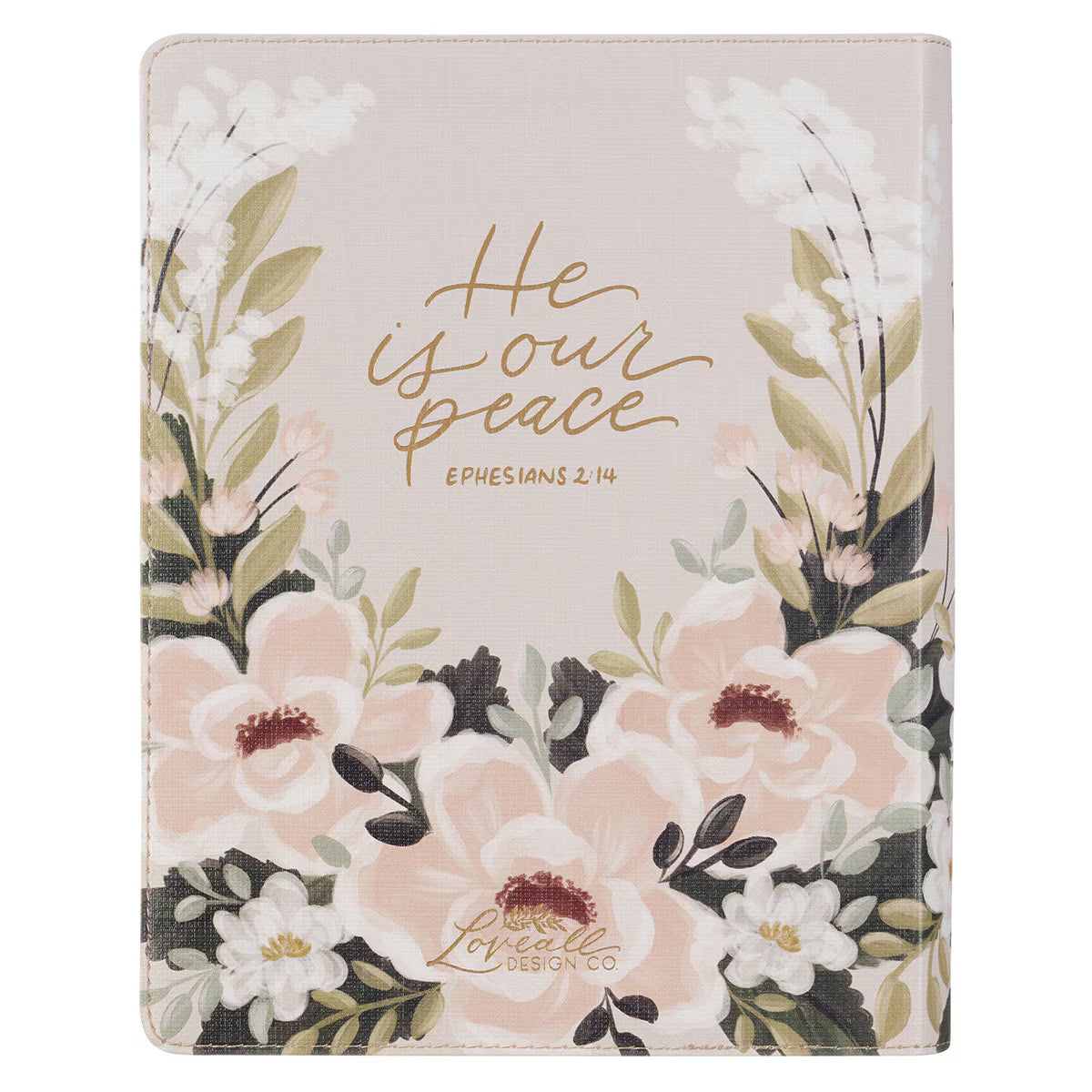 CHRISTIAN ART GIFTS CREAM FLORAL FAUX LEATHER KJV NOTE TAKING BIBLE