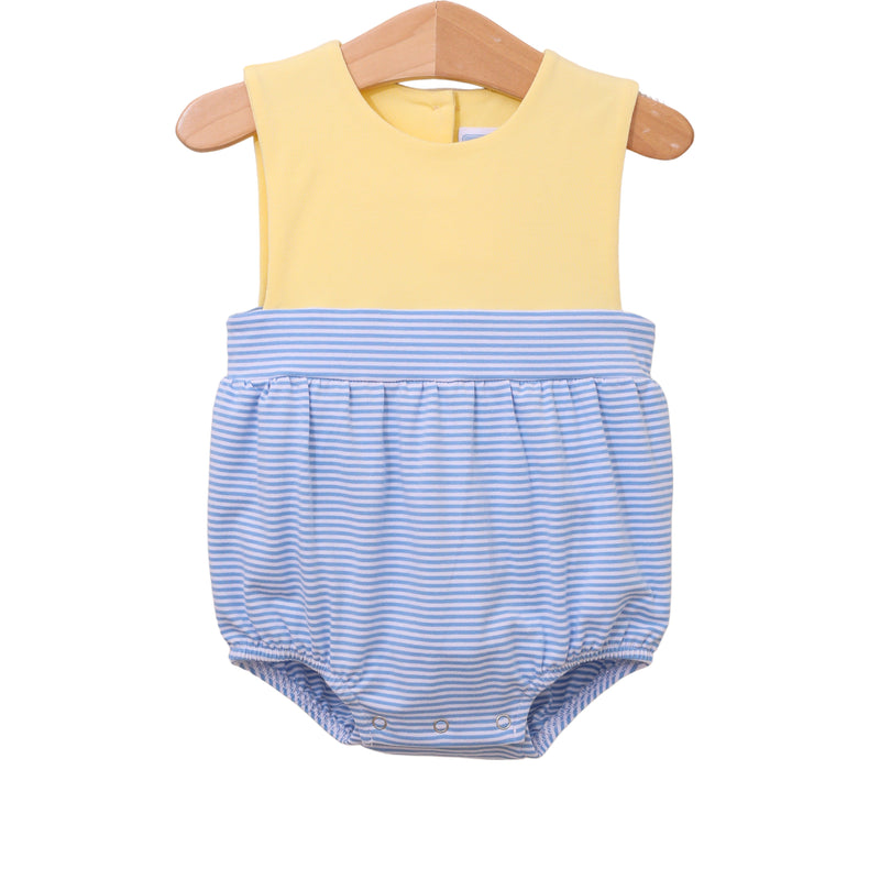 TROTTER STREET THOMAS SUNSUIT CORNFLOWER STRIPE/YELLOW