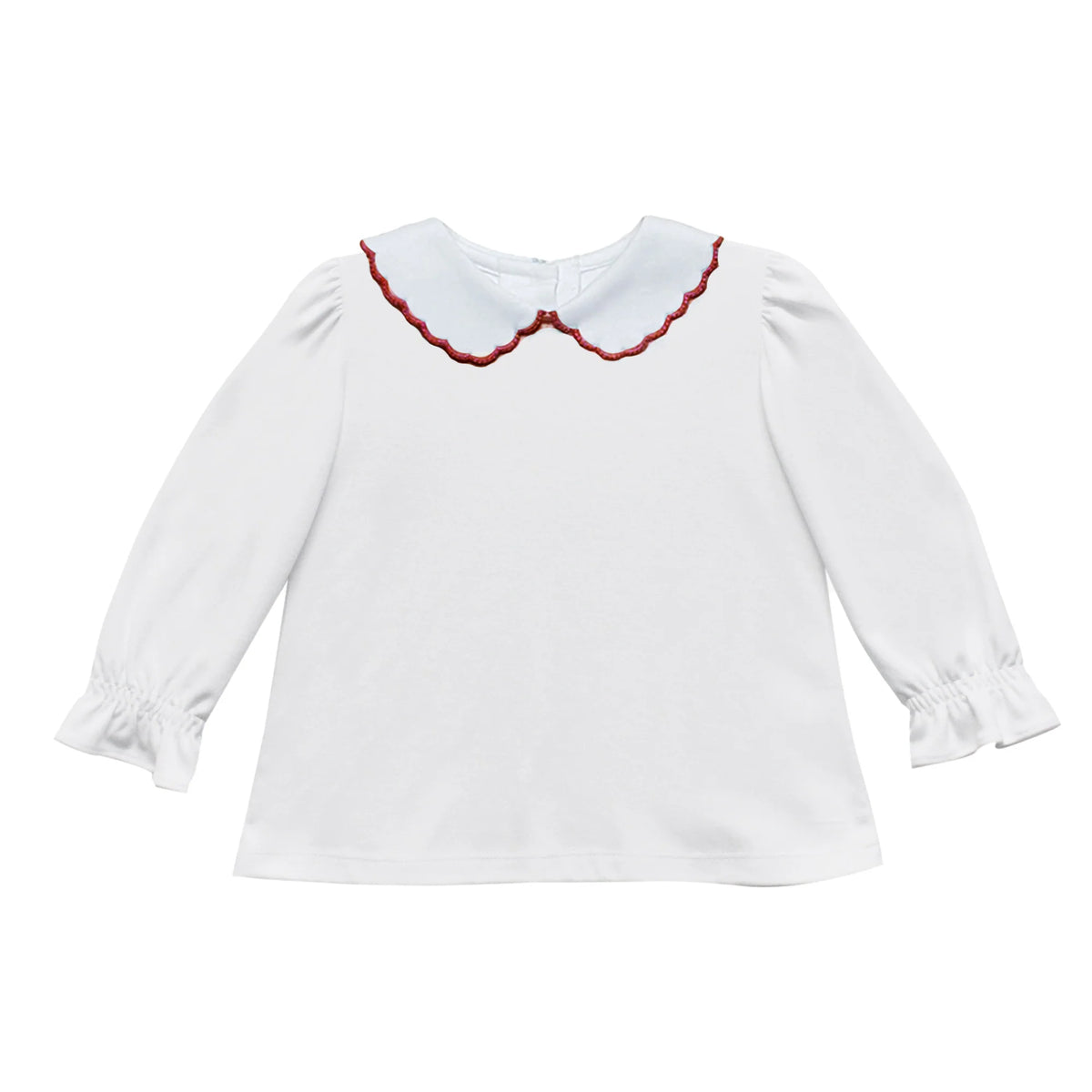 ZUCCINI KIDS KENDALL COLLAR BLOUSE WHITE KNIT