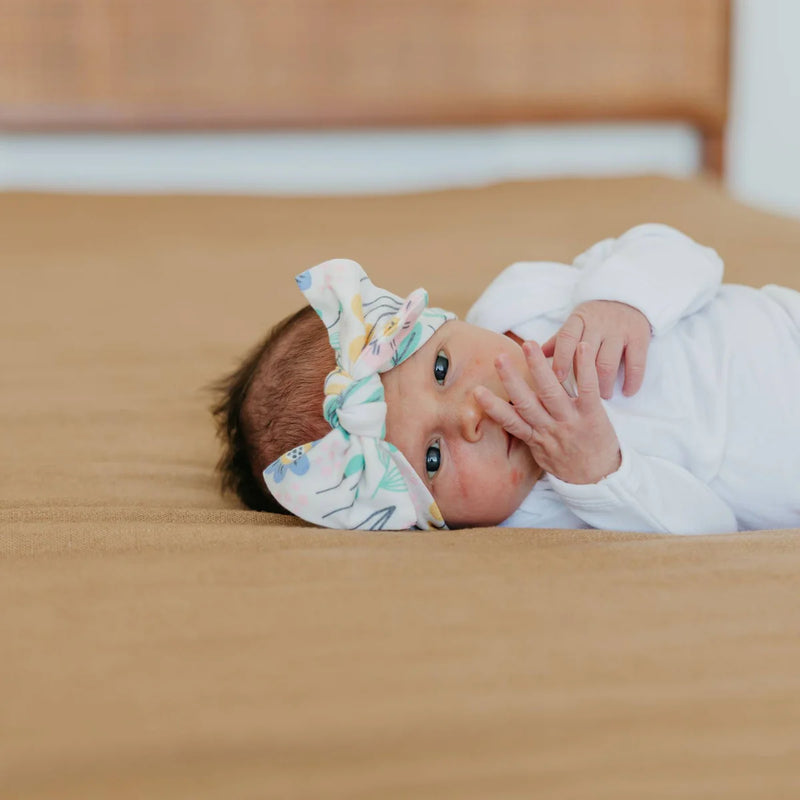 COPPER PEARL KNIT HEADBAND BOW CLARA