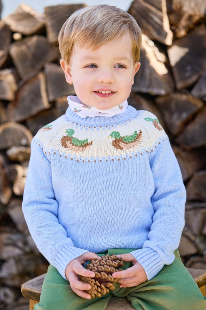 LITTLE ENGLISH FAIR ISLE SWEATER MALLARD