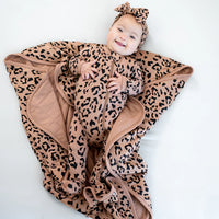 KYTE BABY BLANKET IN LATTE LEOPARD