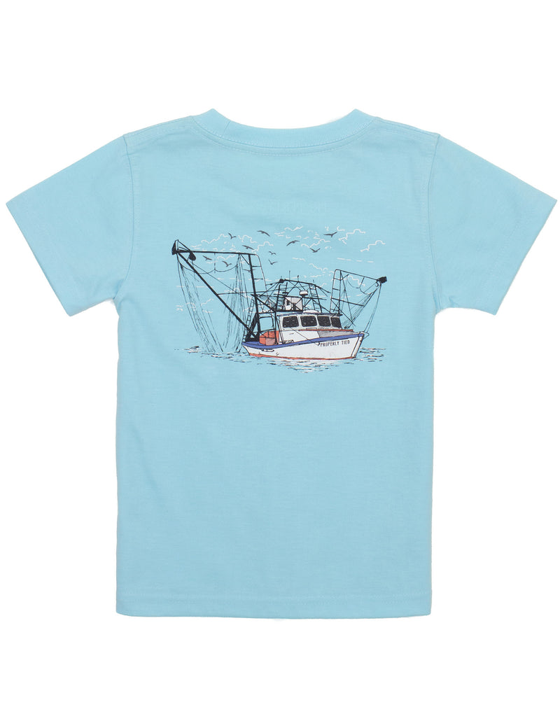 PROPERLY TIED LD SHRIMP BOAT SS POWDER BLUE