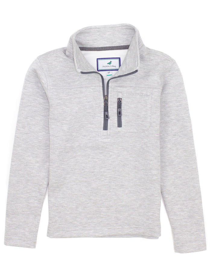 PROPERLY TIED BOYS ARCTIC PULLOVER LIGHT HEATHER GREY