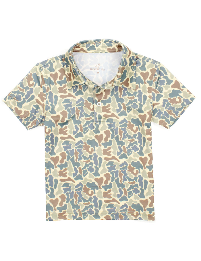 PROPERLY TIED INLET POLO FIELD CAMO