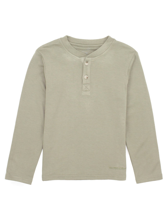 PROPERLY TIED BOYS SHORELINE HENLEY LS CEDAR