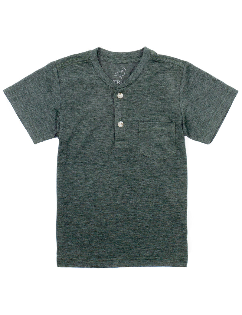 PROPERLY TIED BOYS PORTLAND HENLEY SS EVERGREEN