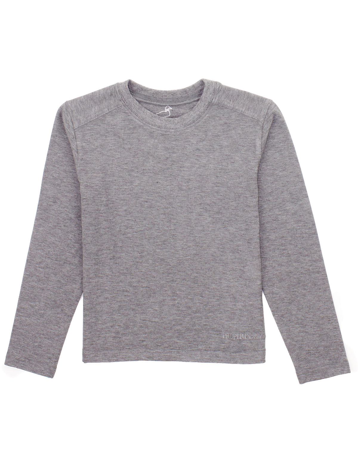 PROPERLY TIED BOYS SHORELINE CREW HEATHER GREY