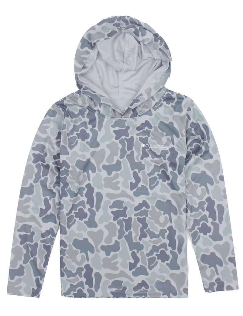 PROPERLY TIED BOYS SPORTSMAN PERFORMANCE HOODIE POLAR CAMO