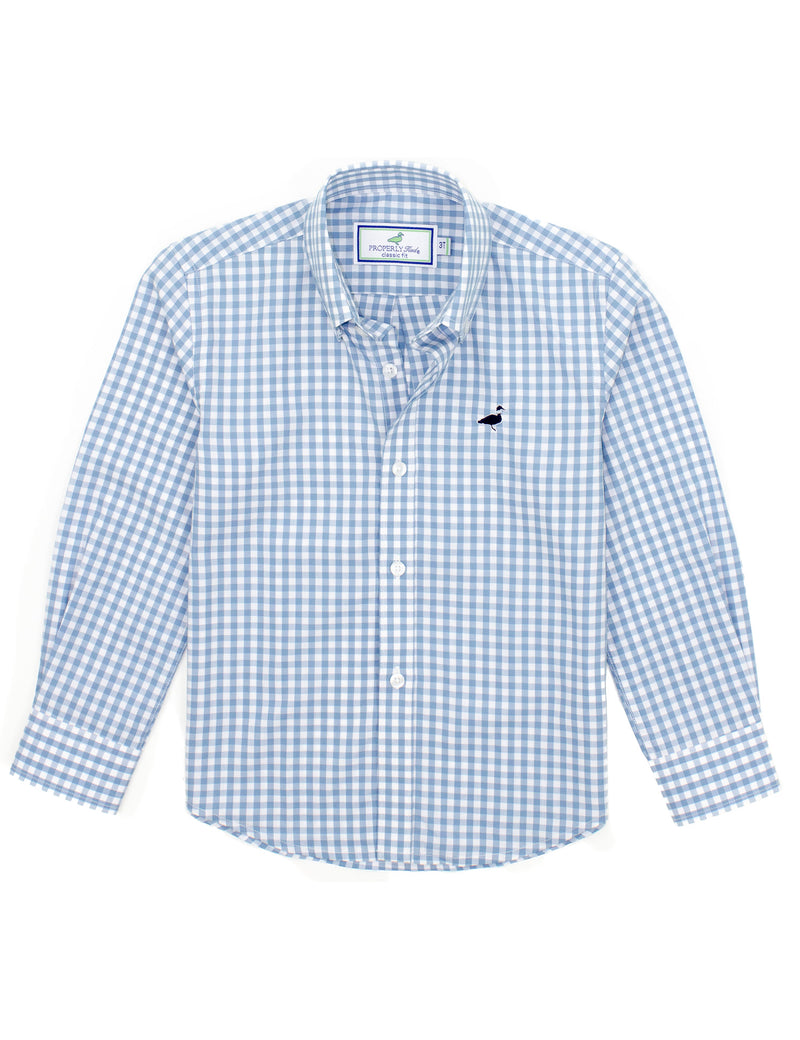 PROPERLY TIED BOYS SEASONAL SPORTSHIRT CORNFLOWER