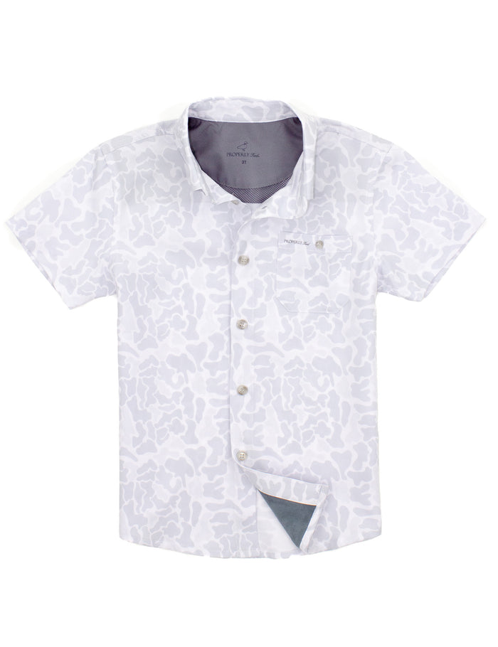 PROPERLY TIED LD SPORTSMAN FIELD SHIRT SNOW CAMO