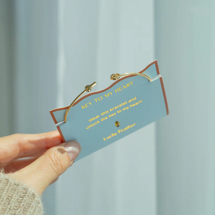 Dainty Connection Cuff - Key to my Heart- Lock & Key