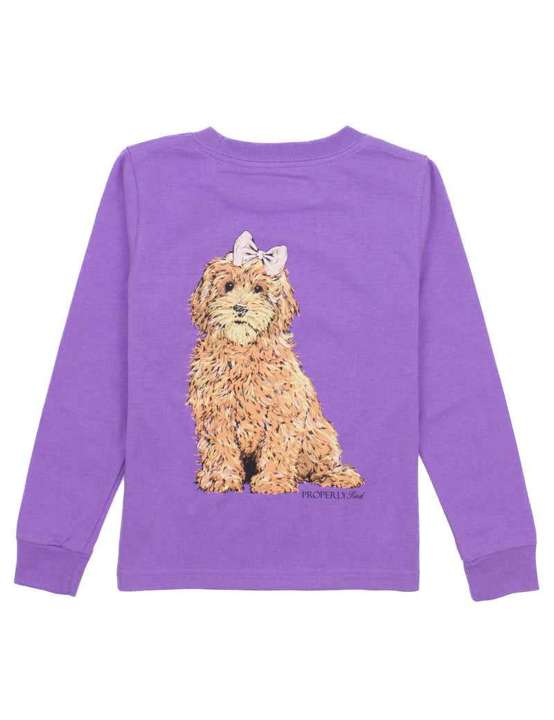 PROPERLY TIED GIRLS GOLDENDOODLE LS LIGHT PURPLE