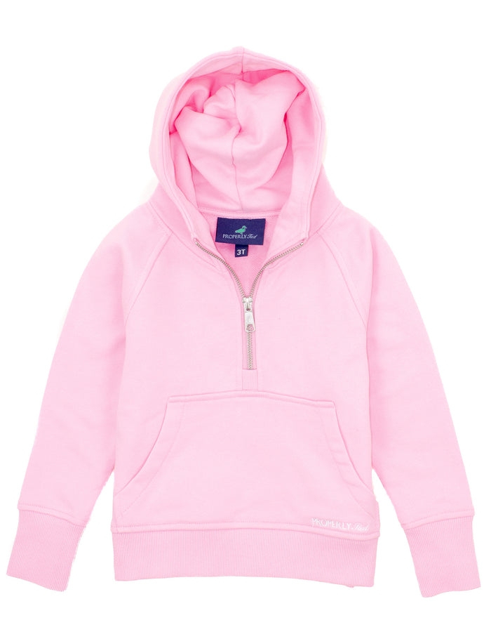 PROPERLY TIED GIRLS APRES SKI CROP HOODIE BUBBLEGUM