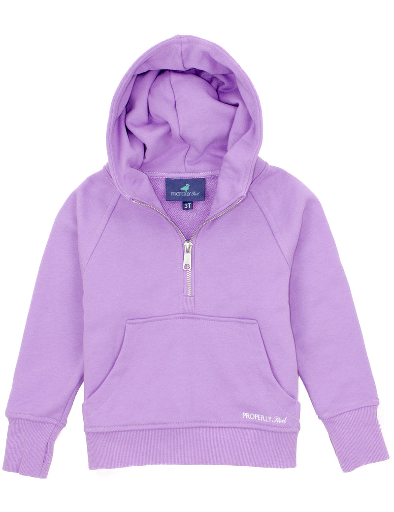 PROPERLY TIED GIRLS APRES SKI CROP HOODIE LAVENDER