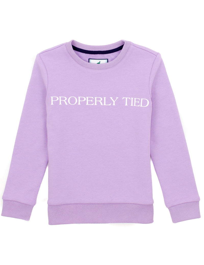 PROPERLY TIED GIRLS LAUREL CREW LILAC