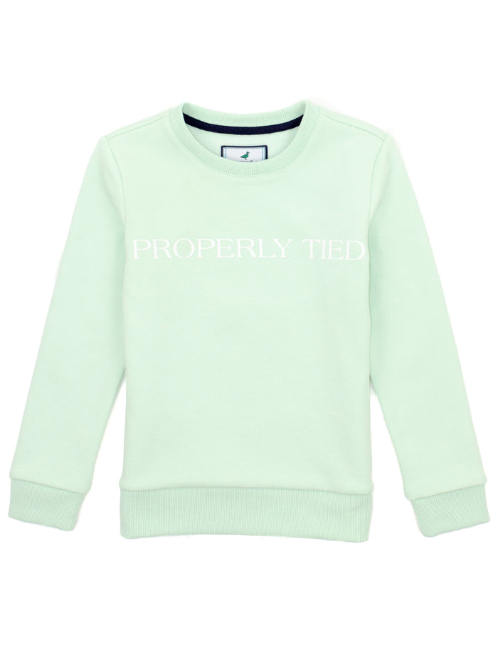 PROPERLY TIED GIRLS LAUREL CREW SEAFOAM