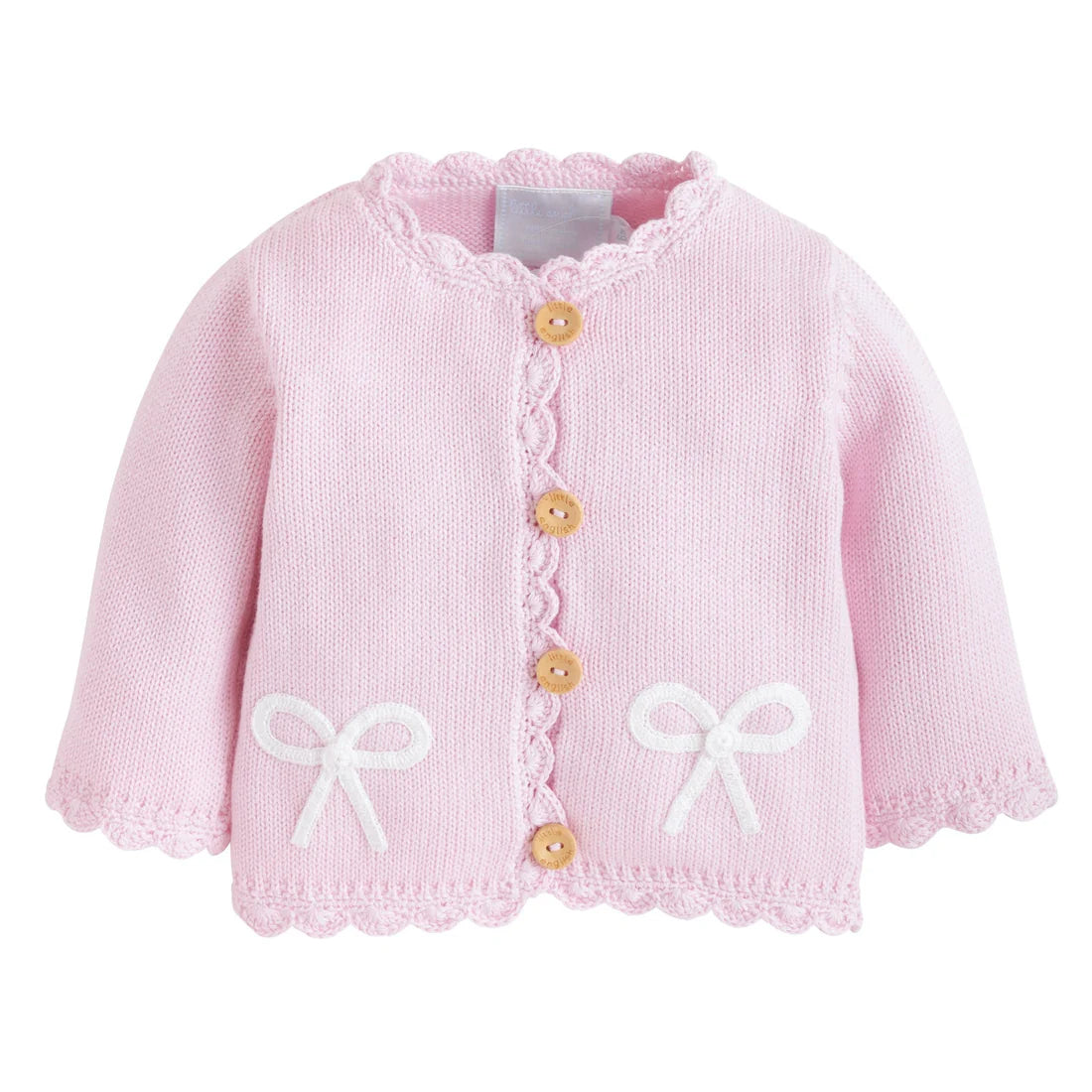 LITTLE ENGLISH CROCHET CARDIGAN PINK BOW