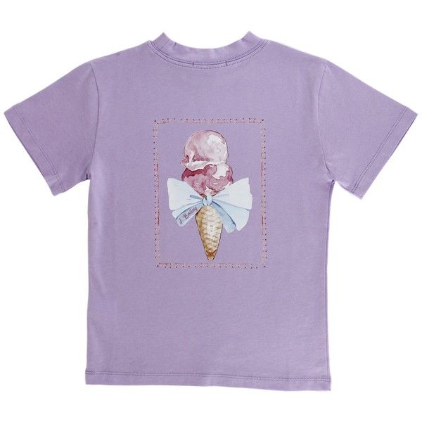 J.BAILEY GIRLS LOGO TEE ICE CREAM ON LILAC