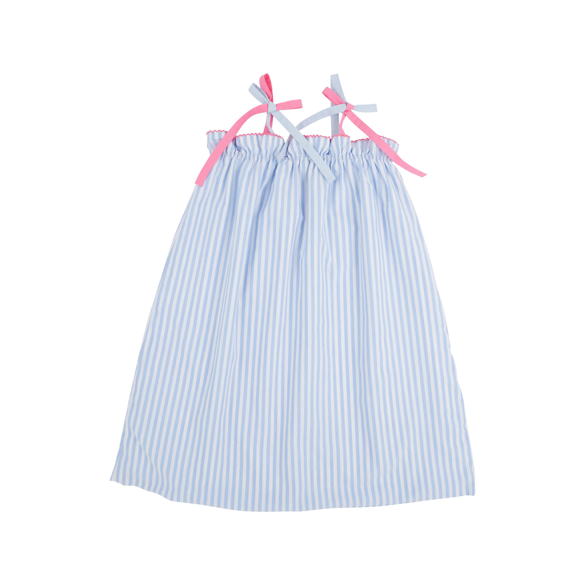 TBBC LAINEY'S LITTLE DRESS BEALE STREET BLUE STRIPE WITH HAMPTONS HOT PINK
